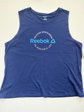 Reebok Men’s Navy Blue Logo Tank Top